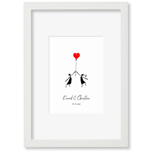 Herz-Ballon, Personalisiertes Wandbild