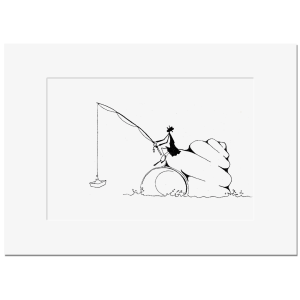 ANGLER AUF SCHNECKE <br>Kunstdruck 13x18