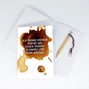 Notizheft<br>"ICH TRINKE MEINEN KAFFEE WIE CHUCK NORRIS. SCHWARZ UND OHNE WASSER"