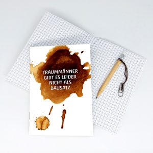 Notizheft<br>"TRAUMMÄNNER GIBT ES LEIDER NICHT ALS BAUSATZ"