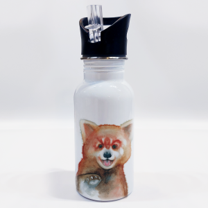 Personalisierbare Edelstahl-Trinkflasche "ROTER PANDA"