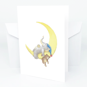 Der Kleine Elefant - Mond <br>Grusskarte