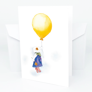 "MÄDCHEN MIT LUFTBALLON" <br>Grusskarte