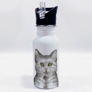 Personalisierbare Edelstahl-Trinkflasche "KATZE"
