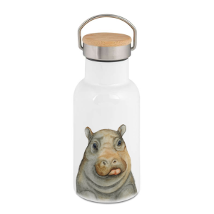 Personalisierbare Edelstahl-Thermosflasche "NILPFERD"