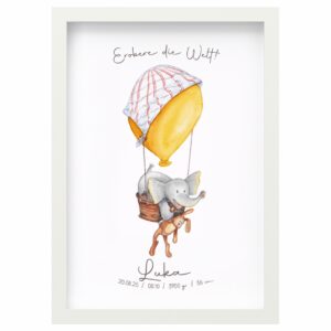 <strong>EROBERE DIE WELT</strong> <br>Personalisiertes Wandbild für kleine Entdecker